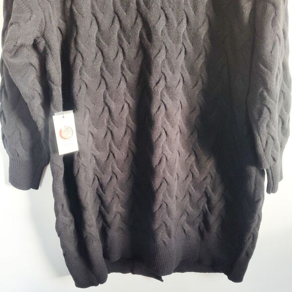 New Eloquii Sweater Dress Novelty Stitch Cardigan Size 18 / 20 Black Academia - Picture 11 of 16